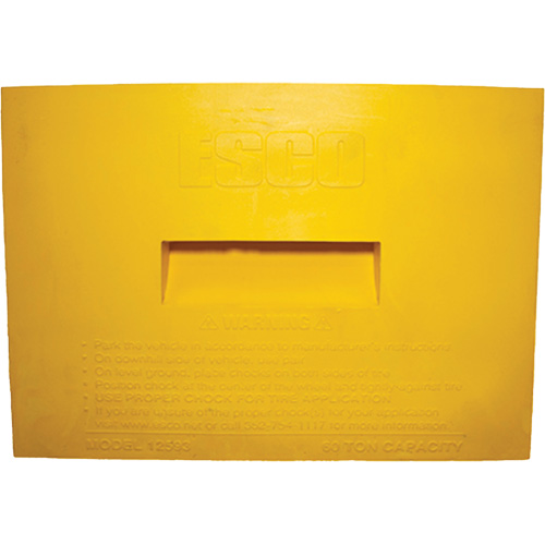 Wheel Chock, Polyurethane, Yellow, 15-1/4" W x 12-1/8" D x 10-3/4" H Superchem Industries