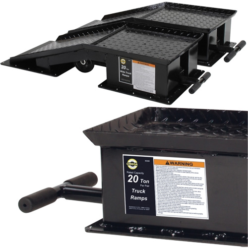 Rampes pour camions lourds avec longue poign&eacute;e en T, Capacit&eacute; 40 000 lb, 45" lo, 13-1/2" la, Hauteur de 9-19/50" Superchem Industries