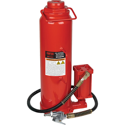 High Height Bottle Jack, 30 Ton(s), Air Hydraulic, 33-9/10" Raised Height Superchem Industries