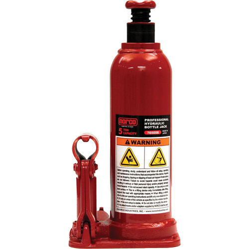 Professional Hydraulic Bottle Jack, 5 Ton(s), 18-7/8" Raised Height Superchem Industries