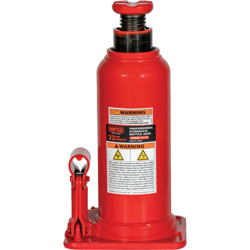 Professional Hydraulic Bottle Jack, 22 Ton(s), 20-49/250" Raised Height Superchem Industries