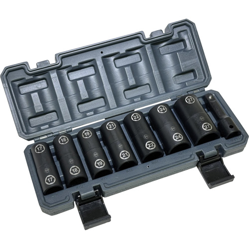 Jeu de douilles doubles hexagonales et h&eacute;licoidales avec coffret, 8 Morceaux, Prise de 1/2" Superchem Industries