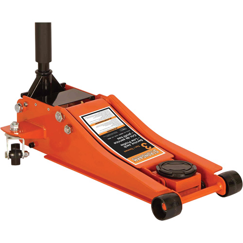 Cric d'entretien &agrave; profil bas, 3 tonne(s) Capacit&eacute;, 2-19/20" Abaiss&eacute;e, 19-9/10" &eacute;lev&eacute;e, Hydraulique &agrave; main Superchem Industries