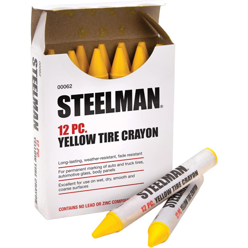 Semi-Permanent Yellow Tire Marking Crayons Superchem Industries
