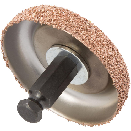 Tungsten Carbide Buffing & Abrasion Wheel with Hex Adapter for Low-Speed Tire Buffer, 2-3/5" Diameter, 4.5" L, 4" W, 1.1" H Superchem Industries