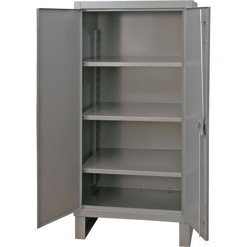 Extra Heavy-Duty Cabinet, Steel, 3 Shelves, 66" H x 36" W x 24" D, Grey Superchem Industries