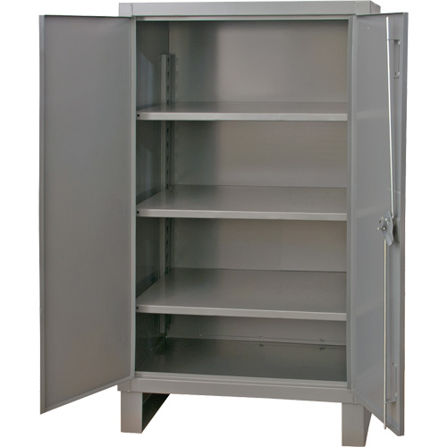 Extra Heavy-Duty Cabinet, Steel, 3 Shelves, 66" H x 48" W x 24" D, Grey Superchem Industries