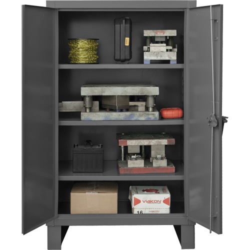 Extra Heavy-Duty Cabinet, Steel, 3 Shelves, 66" H x 60" W x 24" D, Grey Superchem Industries