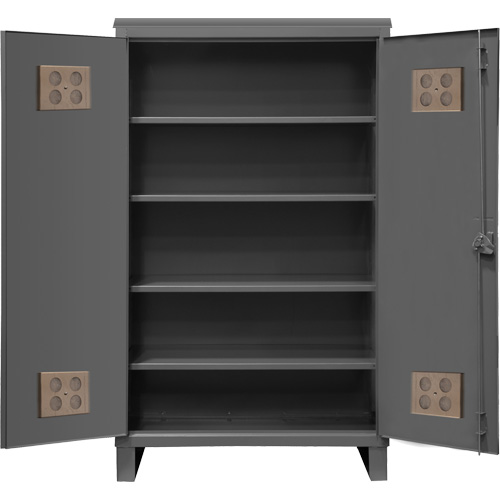 Heavy-Duty Outdoor Cabinet, Steel, 4 Shelves, 78" H x 48" W x 24" D, Grey Superchem Industries