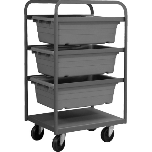 Mobile Tub Rack, Double-sided, 3 bins, 26" W x 18" D x 42" H Superchem Industries
