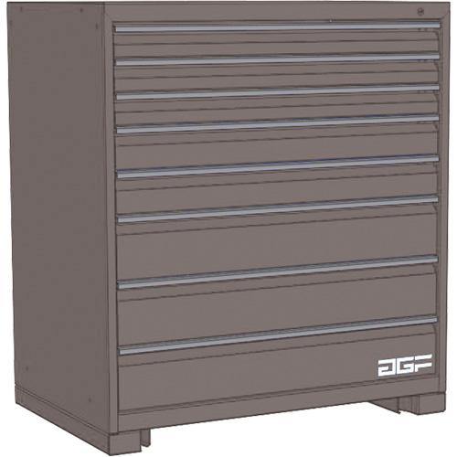 Armoire &agrave; tiroirs modulaire, 8 tiroirs, 30" la x 24" p x 40" h, Gris Superchem Industries