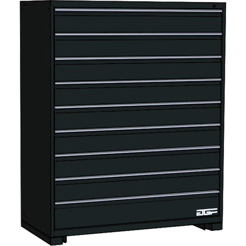 Armoire &agrave; tiroirs modulaire, 9 tiroirs, 48" la x 24" p x 60" h, Noir Superchem Industries