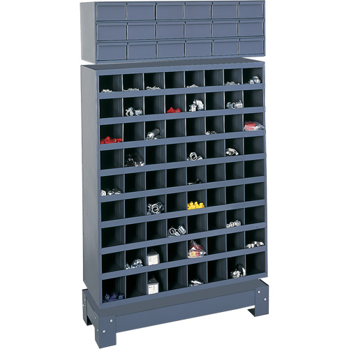 Unit&eacute; de stockage modulaire pour petites pi&egrave;ces, Acier, 18 tiroirs, 33-3/4" x 12-1/4" x 58-5/8", Gris Superchem Industries