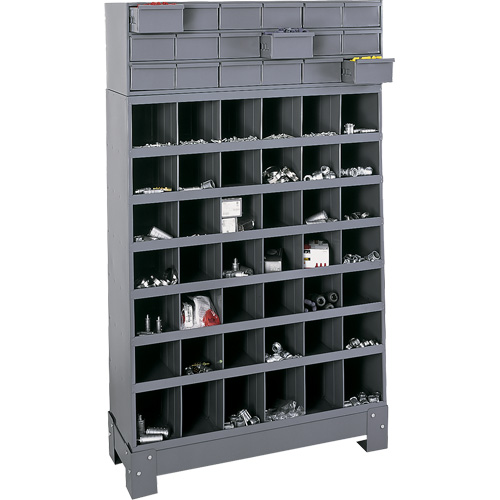 Unit&eacute; de stockage modulaire pour petites pi&egrave;ces, Acier, 18 tiroirs, 33-3/4" x 12-1/4" x 58-5/8", Gris Superchem Industries