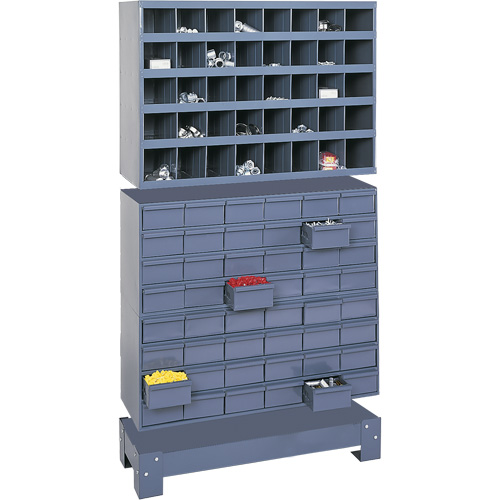 Unit&eacute; de stockage modulaire pour petites pi&egrave;ces, Acier, 48 tiroirs, 33-3/4" x 12-1/4" x 58-3/8", Gris Superchem Industries