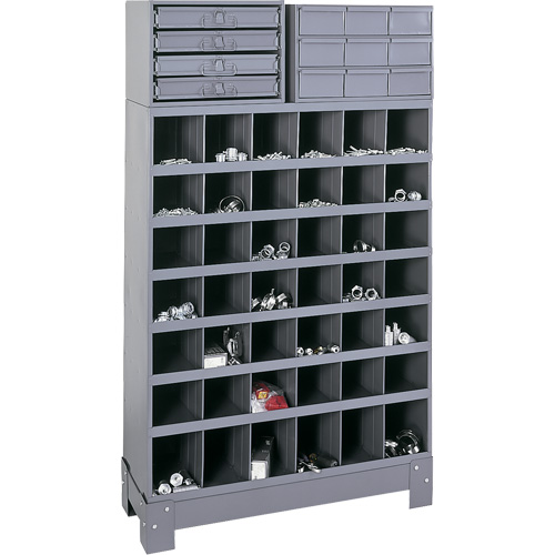 Unit&eacute; de stockage modulaire pour petites pi&egrave;ces, Acier, 13 tiroirs, 33-3/4" x 12-1/4" x 59", Gris Superchem Industries