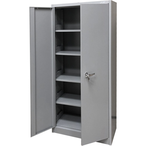 Storage Cabinet, Steel, 4 Shelves, 66" H x 30" W x 15" D, Grey Superchem Industries