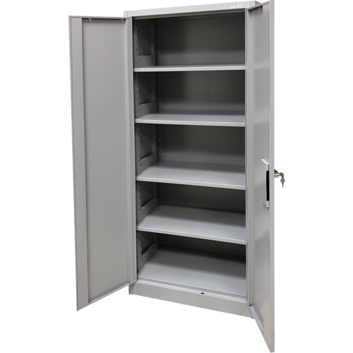 Storage Cabinet, Steel, 4 Shelves, 66" H x 30" W x 15" D, Grey Superchem Industries
