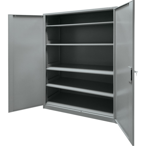 Armoire de rangement, Acier, 4 Tablettes, 78" h x 48" la x 24" P, Gris Superchem Industries