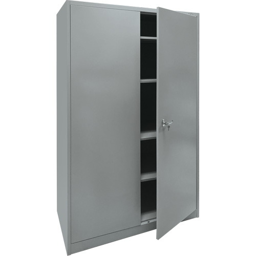Armoire de rangement, Acier, 4 Tablettes, 78" h x 48" la x 24" P, Gris Superchem Industries