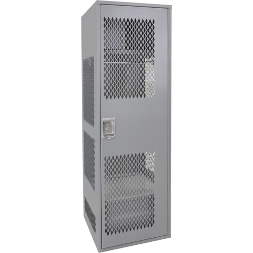 Casier pour &eacute;quipement avec porte, Acier, 24" la x 24" p x 72" h, Gris Superchem Industries