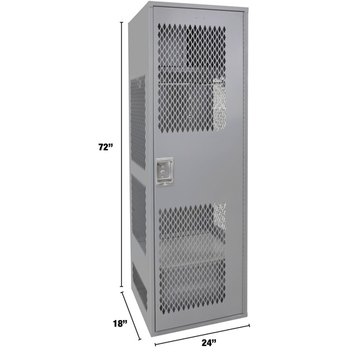 Casier pour &eacute;quipement avec porte, Acier, 24" la x 18" p x 72" h, Gris Superchem Industries