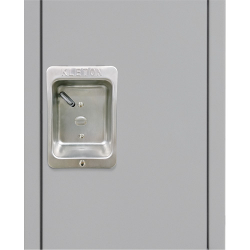 Lockers, 3 -tier, Bank of 2, 24" x 18" x 72", Steel, Grey, Knocked Down Superchem Industries