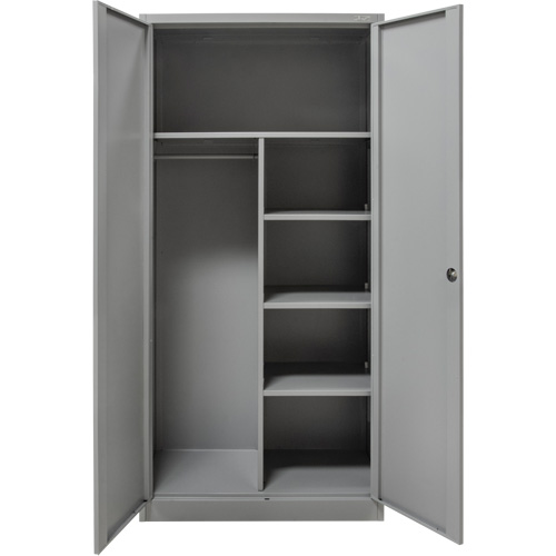 Combination Storage Cabinet, 36" W x 18" D x 72" H, Grey Superchem Industries