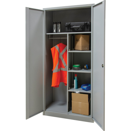 Combination Storage Cabinet, 36" W x 18" D x 72" H, Grey Superchem Industries