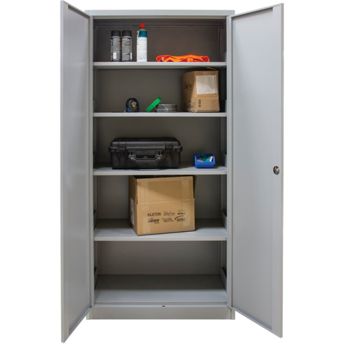 Armoires de rangement Hi-Boy, Acier, 4 Tablettes, 72" h x 36" la x 18" P, Gris Superchem Industries