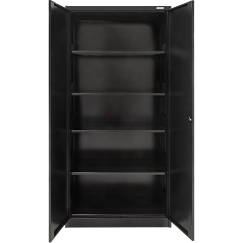 Armoire de rangement Hi-Boy, Acier, 4 Tablettes, 72" h x 36" la x 18" P, Noir Superchem Industries