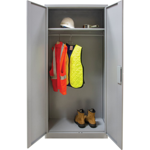 Armoire garde-robe, Acier, 36" la x 18" p x 72" h, Gris Superchem Industries
