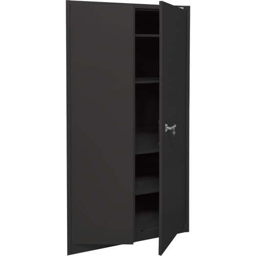 Armoire d'entreposage, Acier, 4 Tablettes, 78" h x 36" la x 24" P, Noir Superchem Industries