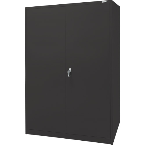 Armoire d'entreposage, Acier, 4 Tablettes, 78" h x 48" la x 24" P, Noir Superchem Industries