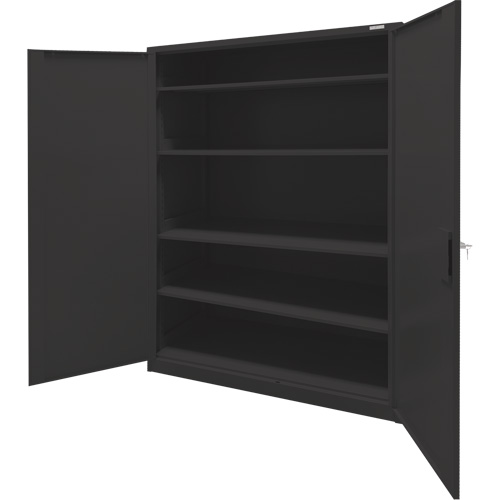 Armoire d'entreposage, Acier, 4 Tablettes, 78" h x 48" la x 24" P, Noir Superchem Industries
