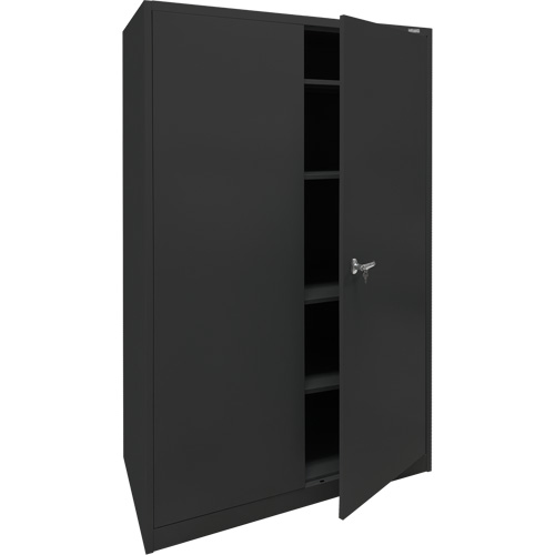 Armoire d'entreposage, Acier, 4 Tablettes, 78" h x 48" la x 24" P, Noir Superchem Industries