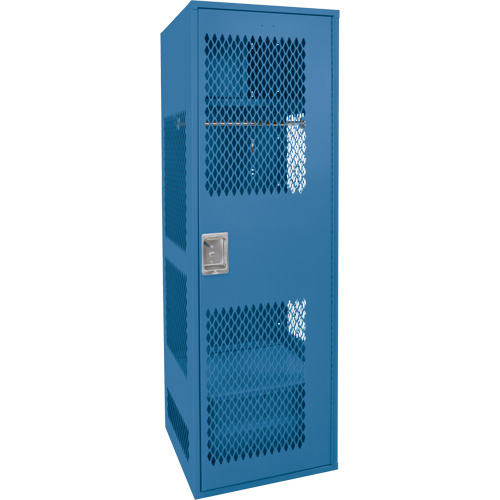 Casier pour &eacute;quipement avec porte, Acier, 24" la x 18" p x 72" h, Bleu fonc&eacute; Superchem Industries