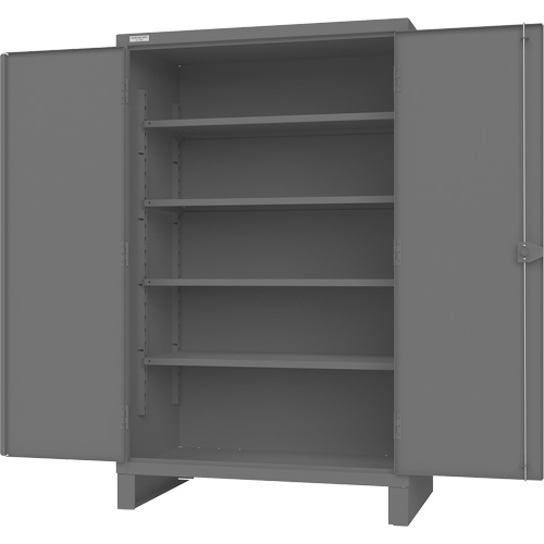 Cabinet with Recessed Pegboard Doors, Steel, 4 Shelves, 78" H x 48" W x 30" D, Grey Superchem Industries