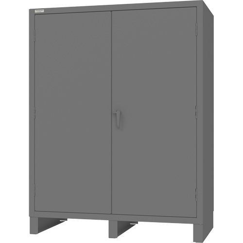 Armoire avec portes encastr&eacute;es, Acier, 4 Tablettes, 78" h x 60" la x 30" P, Gris Superchem Industries