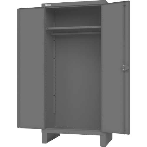 Cabinet with Hanging Bar & Standard Recessed Doors, Steel, 78" H x 36" W x 24" D, Grey Superchem Industries