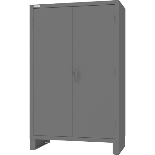 Armoire avec barre de suspension et portes encastr&eacute;es standards, Acier, 78" h x 48" la x 24" P, Gris Superchem Industries