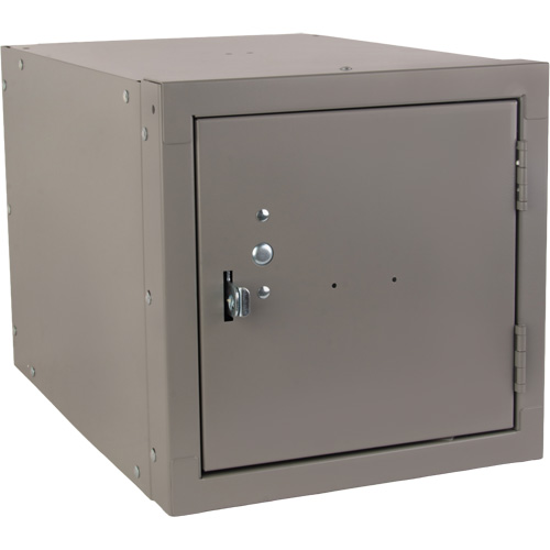 Stackable Cube Locker, 12" x 18" x 12", Steel, Grey, Knocked Down Superchem Industries