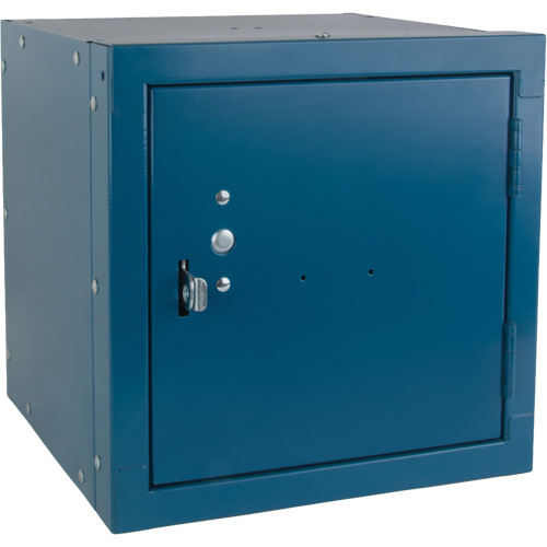 Stackable Cube Locker, 12" x 12" x 12", Steel, Blue, Knocked Down Superchem Industries