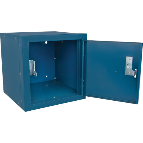 Stackable Cube Locker, 12" x 12" x 12", Steel, Blue, Knocked Down Superchem Industries