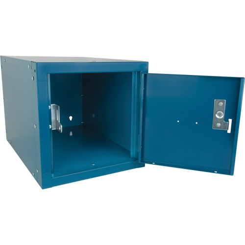 Stackable Cube Locker, 12" x 18" x 12", Steel, Blue, Knocked Down Superchem Industries