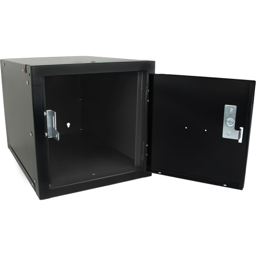 Stackable Cube Locker, 12" x 18" x 12", Steel, Black, Knocked Down Superchem Industries