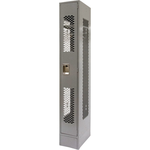 Casiers ventil&eacute;s, 12" x 18" x 78", Acier, Gris, D&eacute;mont&eacute;, Perfor&eacute; Superchem Industries