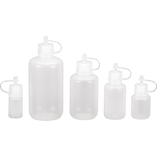 Bouteilles rondes &agrave; ouverture &eacute;troite, Ronde, 1/2 oz, Plastique Superchem Industries