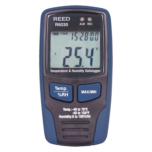 Enregistreur de donn&eacute;es temp&eacute;rature/humidit&eacute; avec certificat ISO, 40°C &agrave; 70°C (-40°F &agrave; 158°F) Superchem Industries