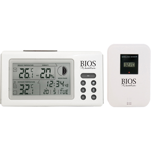 Indoor/Outdoor Thermometers With Clock, Contact, Digital, 32 to 122°F (0 to 50°C) Superchem Industries